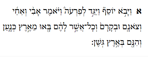 Bereishith - Genesis 47:1